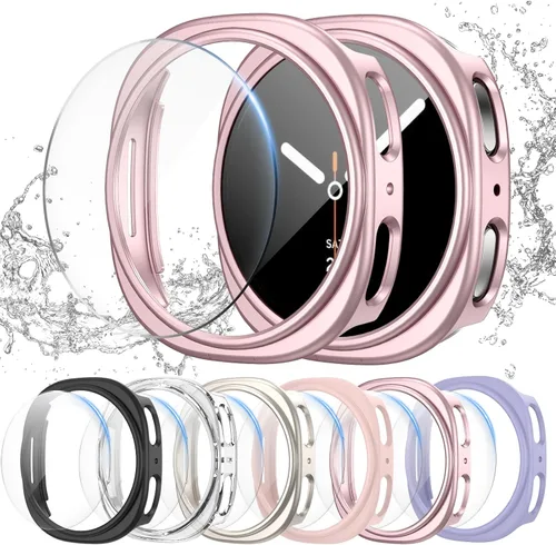 Miniatura 10 de Pack de 12 fundas para Samsung Galaxy Watch 6 de 40 mm, protector de pantalla con cubierta de policarbonato duro y película protectora de vidrio