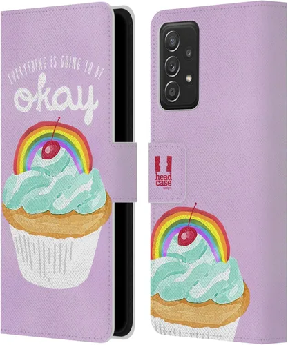 Miniatura 10 de Head Case Designs Assortment Cupcakes Happiness Leather Wallet Case Compatible with Samsung Galaxy A53 5G (2022)