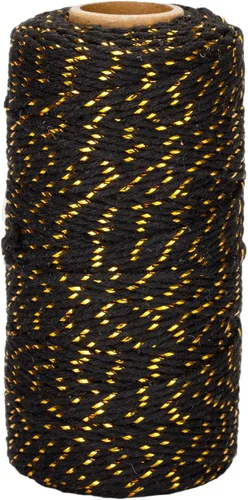 Miniatura 20 de jijAcraft Cordel de Hilo Blanco y Negro, 328 Pies de Cordel de Panaderos de Navidad, Cuerda de Empaque Resistente de 2MM para Manualidades DIY