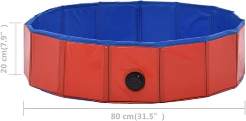 Miniatura 9 de SKM Piscina Plegable para Perros Rojo 31.5"x7.9" PVC