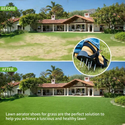 Miniatura 7 de Zapatos aireadores de césped premontados, zapatos resistentes con correas ajustables, herramientas de aireación de suelo para patio, jardín, incluye