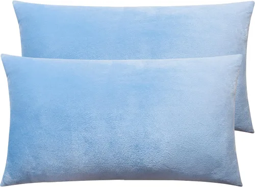 Miniatura 113 de NTBAY - Fundas de almohada de terciopelo con cierre para niños pequeños, 2 unidades, acogedoras, de lujo, de franela y felpa, para viajes, 33 x 46