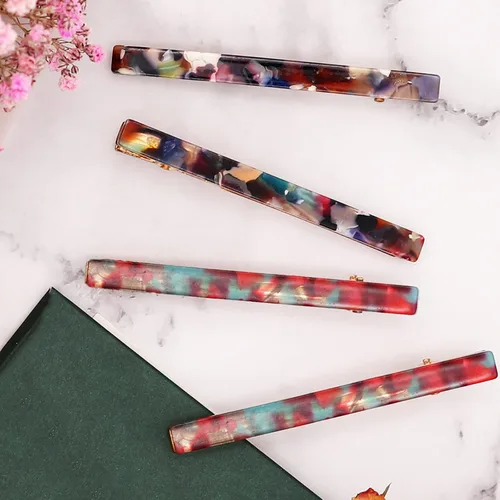 Miniatura 5 de Cobahom 6 pinzas para el cabello, accesorios para el cabello para mujeres, pasadores de pico de pato de resina, pinzas para el cabello elegantes