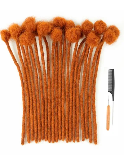 Miniatura 14 de Extensiones de rastas de cabello humano de 6 pulgadas, 10 hebras, 100% cabello humano, extensiones de rastas hechas a mano para hombres, mujeres