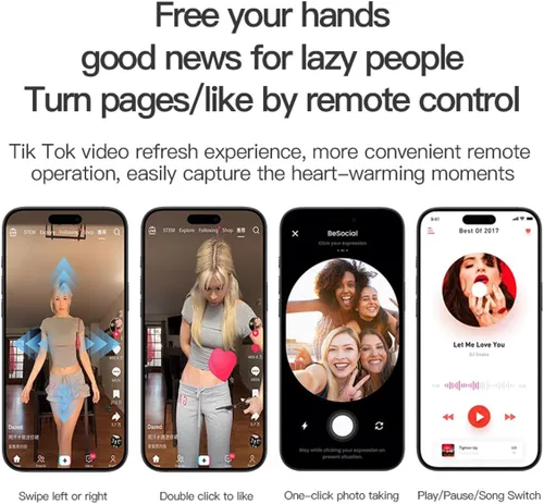Miniatura 4 de Auriculares para dormir con control remoto, invisibles, pequeños, pequeños, ocultos, deportivos, diseño portátil, video, desplazamiento, página Negro