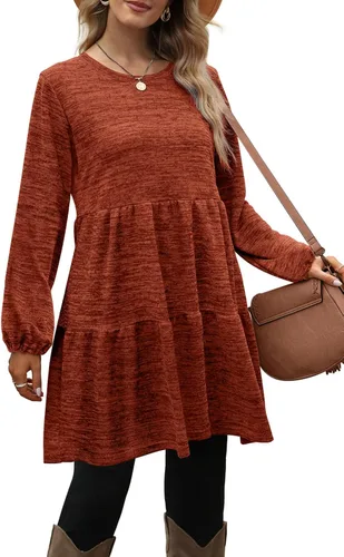 Miniatura 3 de Geifa Vestidos casuales de manga larga para mujer, estilo babydoll