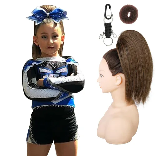 Miniatura 16 de SEIKEA Pieza de Cabello de Cola de Caballo para Porristas, 10" Lisa Resistente a los Enredos Suave Rubio Natural Extensión de Cola de Caballo