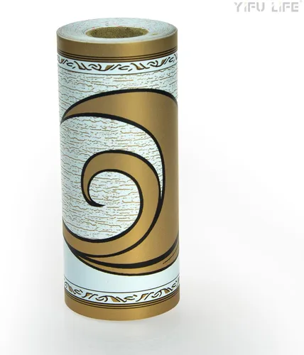 Miniatura 7 de Papel tapiz autoadhesivo para despegar y pegar, diseño moderno abstracto dorado/marrón/blanco extraíble para pared, bordes decorativos para techo