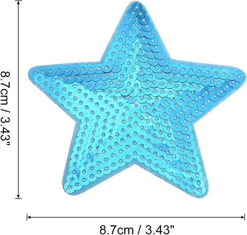 Miniatura 2 de MECCANIXITY Parches para planchar con lentejuelas grandes de 5 estrellas bordados, para coser y coser, apliques para reparación de ropa, mochila