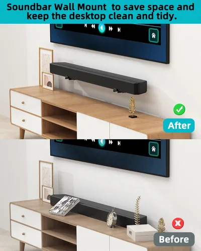 Miniatura 6 de HCMOUNTING Soporte universal de pared para barra de sonido - para Samsung, Sony, Bose, LG, Vizio, Sonos y más soportes de barra de sonido debajo