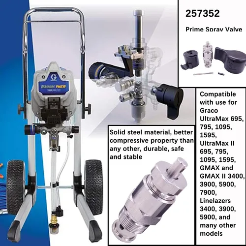 Miniatura 6 de 257352 Prime Válvula de pulverización, válvula de drenaje para Gracoo 695 795 3900 1095 1595 5900 7900 Pulverizador de pintura sin aire Aftermarketr
