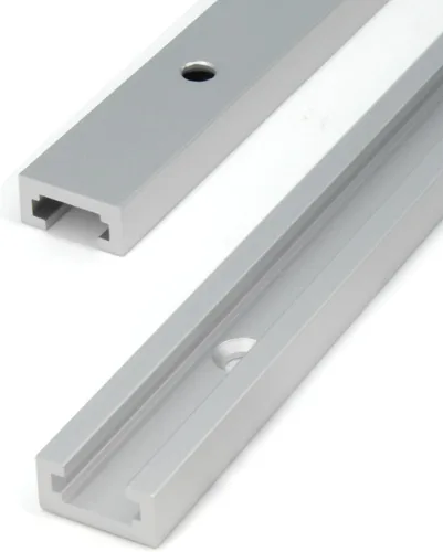 Miniatura 4 de 4 piezas de 15.748 in/16 pulgadas de aluminio deslizante con tornillos perfil de doble corte universal con agujeros de montaje preperforados