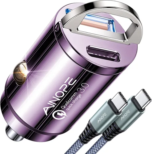 Miniatura 10 de AINOPE 90W para iPhone 17/16/15 Pro Max Cargador de coche USB C Fast Chage, [Mini y Metal] Adaptador de encendedor de cigarrillos invisible