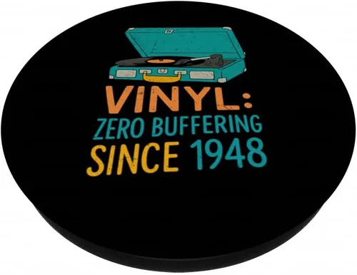 Miniatura 2 de Vinyl Zero Buffering Since 1948 Retro Record Player Design PopSockets Adhesive PopGrip