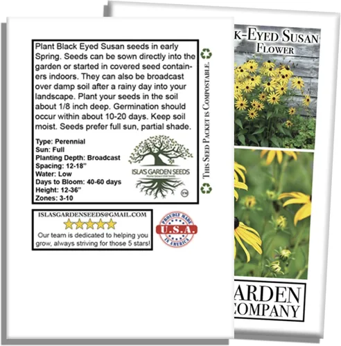 Miniatura 7 de Semillas de flores Susan de ojos negros, más de 3000 semillas por paquete, flores silvestres amarillas brillantes, nombre botánico: Rudbeckia hirta