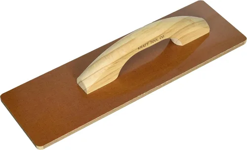 Kraft Tool CF531 Flotador de lona laminada de extremo cuadrado con mango de madera, 16 x 5 pulgadas