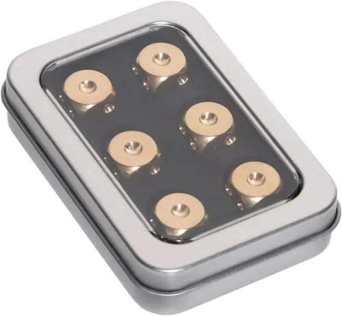 Dados de latón de metal de 6 caras con caja de metal de regalo y bolsa portátil, 6 dados de latón macizo para mesas, juegos de mesa, póquer, fiesta,