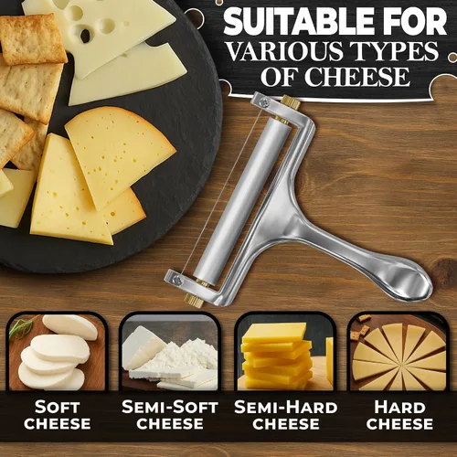 Miniatura 7 de Alambre para cortar queso, afilado y fuerte, de acero inoxidable, de mano, con 2 cables adicionales, ajustador de garrapatas, mango cómodo y apto