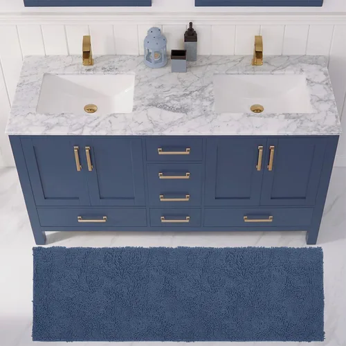 Miniatura 58 de LuxUrux Tapete de microfibra afelpada, de felpilla extrasuave, pelo largo de 1 pulgada, muy absorbente, para baño o ducha, lavar y secar a máquina