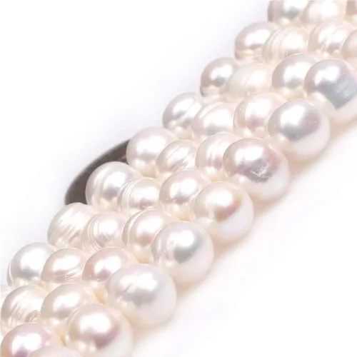 Miniatura 15 de Cuentas de perlas cultivadas de agua dulce para hacer joyas, piedras preciosas naturales semipreciosas de 0.433-0.472 in, redondas, color negro, 15