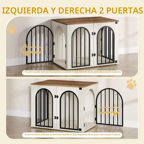 Miniatura 4 de Hzuaneri - Muebles de madera para perros de 26.8 pulgadas, jaula de interior para perros pequeños, jaulas resistentes decorativas para mascotas