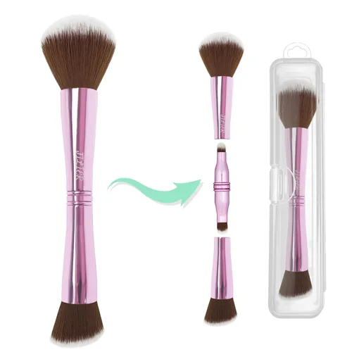 Miniatura 14 de Jilier Juego de brochas de maquillaje 4 en 1 con soporte para brochas de maquillaje de viaje, brochas de maquillaje de viaje con estuche, brochas