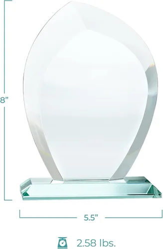 Miniatura 4 de Baudville Trofeo grabado personalizado – Cristal de jade premium – Premio para empleados – Viene en caja de regalo Wisp biselado prémium
