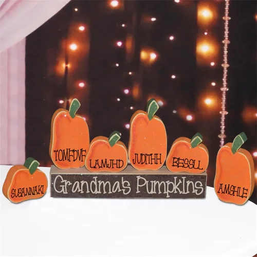 Juego de letreros personalizados de bloques de calabaza con chispeantes para Halloween, bandeja escalonada, decoración de chimenea, regalo familiar