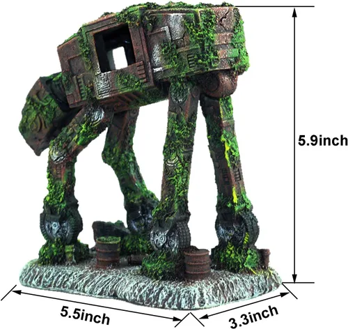 Miniatura 4 de Ornamento de acuario, perro robot de resina, decoración de pecera, cueva para esconderse de peces Betta, accesorios de acuario para peces Betta