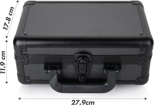 Miniatura 6 de FunGuys Caja de Almacenamiento Moderna para Tarjetas Clasificadas, Aluminio Negro, Capacidad para 43 Losas, Tarjetas de Deportes y Pokémon, PSA