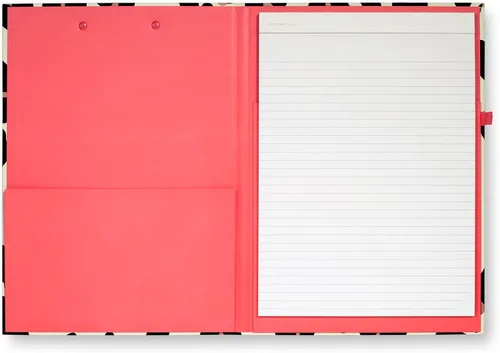 Miniatura 2 de Kate Spade New York - Portapapeles de tapa dura con estampado de leopardo A4 con clip de bajo perfil, padfolio profesional incluye bloc de notas