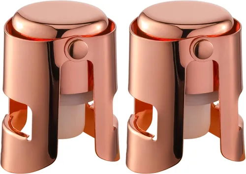 Miniatura 25 de Tapones de champán con protector de champán de acero inoxidable con silicona de grado alimenticio a prueba de fugas que se mantienen frescos, Negro