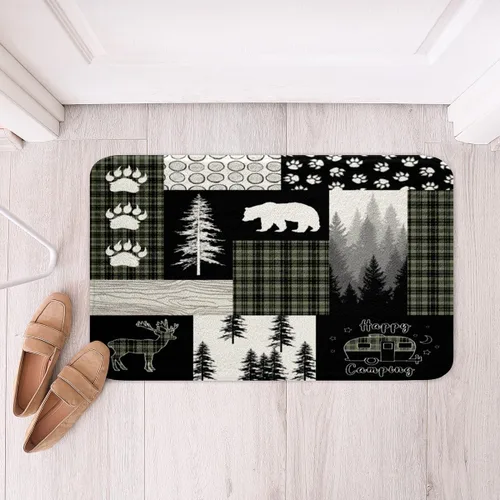 Miniatura 12 de Highland - Alfombra de baño de vaca para regalo de vaqueros, alfombra de baño de granja occidental de 20 x 32 pulgadas, tapete de baño de animales