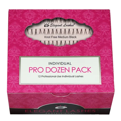 Miniatura 4 de Elegant Lashes Pestañas individuales negras cortas sin nudos (paquete de docena profesional - 12 bandejas)