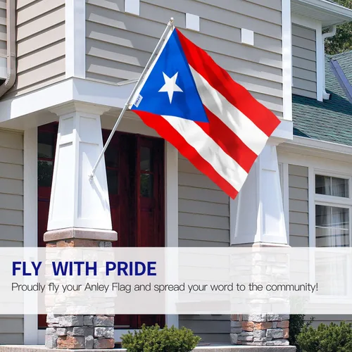 Miniatura 2 de ANLEY Fly Breeze - Bandera de Puerto Rico de 3 x 5 pies, color vivo y a prueba de decoloración, cabecera de lona y doble costura, banderas Poliéster