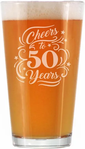 Miniatura 7 de Custom Cheers to 50 Years – Vaso de pinta para cerveza – Regalos para mujeres y hombres – Decoración de fiesta de 50 aniversario – Vasos de 16 onzas