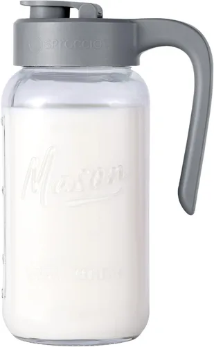Miniatura 12 de Jarra Mason con Tapa - Jarra de Vidrio Hermética y a Prueba de Fugas con Tapa, Perfecta para Leche Materna, Infusión en Frío y Té de Sol, 2 Quart
