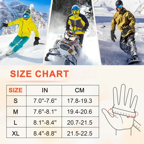 Miniatura 6 de ihuan Guantes de esquí impermeables para hombres y mujeres, guantes de nieve de invierno para clima frío, guantes de snowboard con dedos