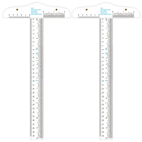 Miniatura 14 de Regla cuadrada en T transparente de acrílico de 12 pulgadas/11.8 in, en pulgadas y métrica, regla cuadrada T, transparente, regla en T