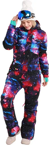Miniatura 4 de Bluemagic - Traje de esquí de una pieza para mujer, traje de invierno impermeable para deportes de nieve