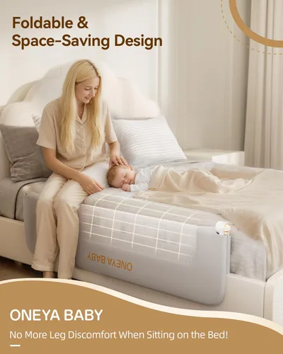 Miniatura 8 de Barandilla protectora para cama de bebé, riel de cama de 32 pulgadas de grosor para niños pequeños, barandillas laterales de seguridad extraaltas