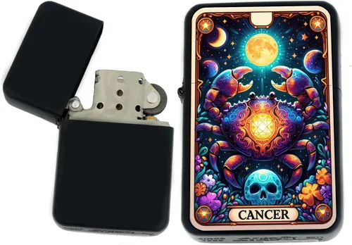 Miniatura 23 de Signos del zodiaco, símbolos del horóscopo, colección de iconos de astrología, infinito negro mate a prueba de viento, encendedores (Virgo) - Regalo