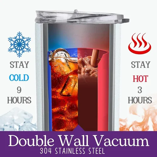 Miniatura 3 de Vaso delgado de 20 onzas con tapa y pajilla, regalos para niños, regalos de cumpleaños, taza de viaje para amigos, acero inoxidable, doble pared