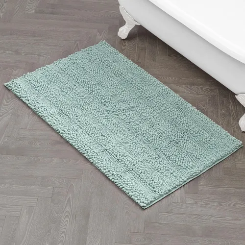 Miniatura 46 de Laura Ashley Tapete de baño de chenilla Astor 100% poliéster Decoración de baño premium Lavable a máquina Respaldo TPR Mide 17 x 24 Aqua