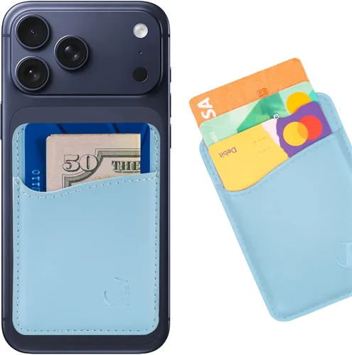 Miniatura 17 de Wallaroo Premium - Tarjetero adhesivo de cuero para teléfono celular - Para Android e iPhone - Para mujeres y hombres - Resistente con forro