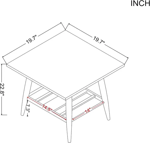 Miniatura 3 de AMNOOL Modern 19.7 Inch Coffee Table Brown Coffee Table Living Room Coffee Table Bedroom Coffee Table Storage Coffee Table Coffee Table Decoration