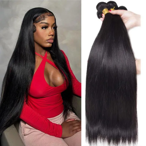 Miniatura 17 de Beautymoon Paquetes de cabello liso negro jet 4 manojos, cabello humano brasileño 14 16 18 20 pulgadas, 100% cabello virgen sin procesar liso, 4