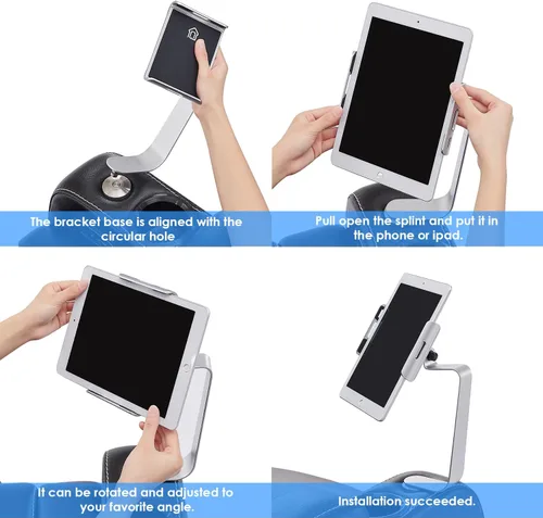 Miniatura 3 de Weilianda Serie de asientos de cine en casa, soporte giratorio para tableta y teléfono celular, accesorios para sofá, 2 juegos de plata
