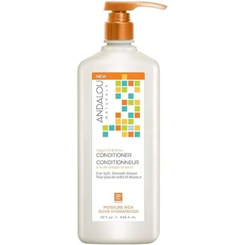 Miniatura 8 de Andalou Naturals Acondicionador, acondicionador para cabello rico en humedad, 11.5 onzas, aceite de argán, manteca de karité, aceite de aguacate