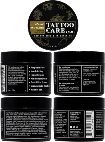Miniatura 10 de Ebanel Bálsamo para tatuajes de 6 onzas, crema de cuidado posterior de tatuajes de alta calidad, abrillantador de tinta que mejora